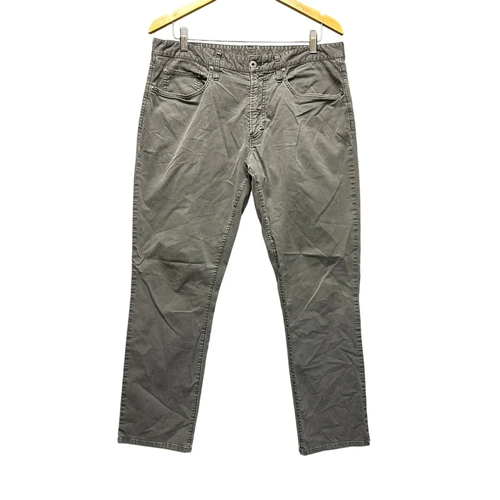 Bonobos Mens 35x30 Grey Five Pocket Cotton Twill Pants Charcoal Casual Trousers